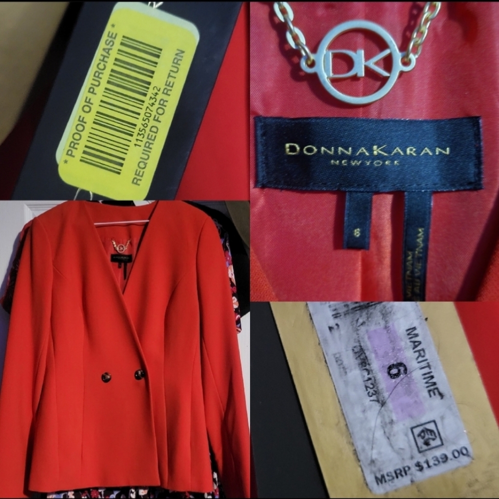 Donna Karan Size 6 red Blazer jacket